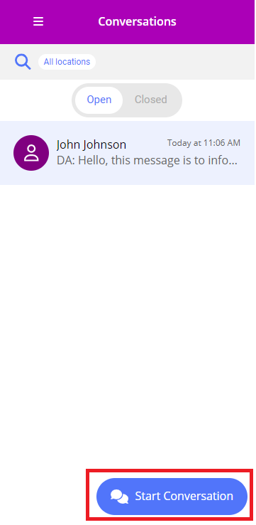 Start Conversation Button