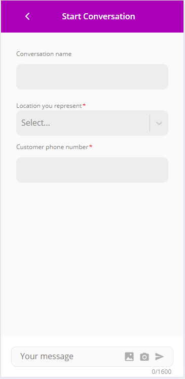 Start Conversation Form