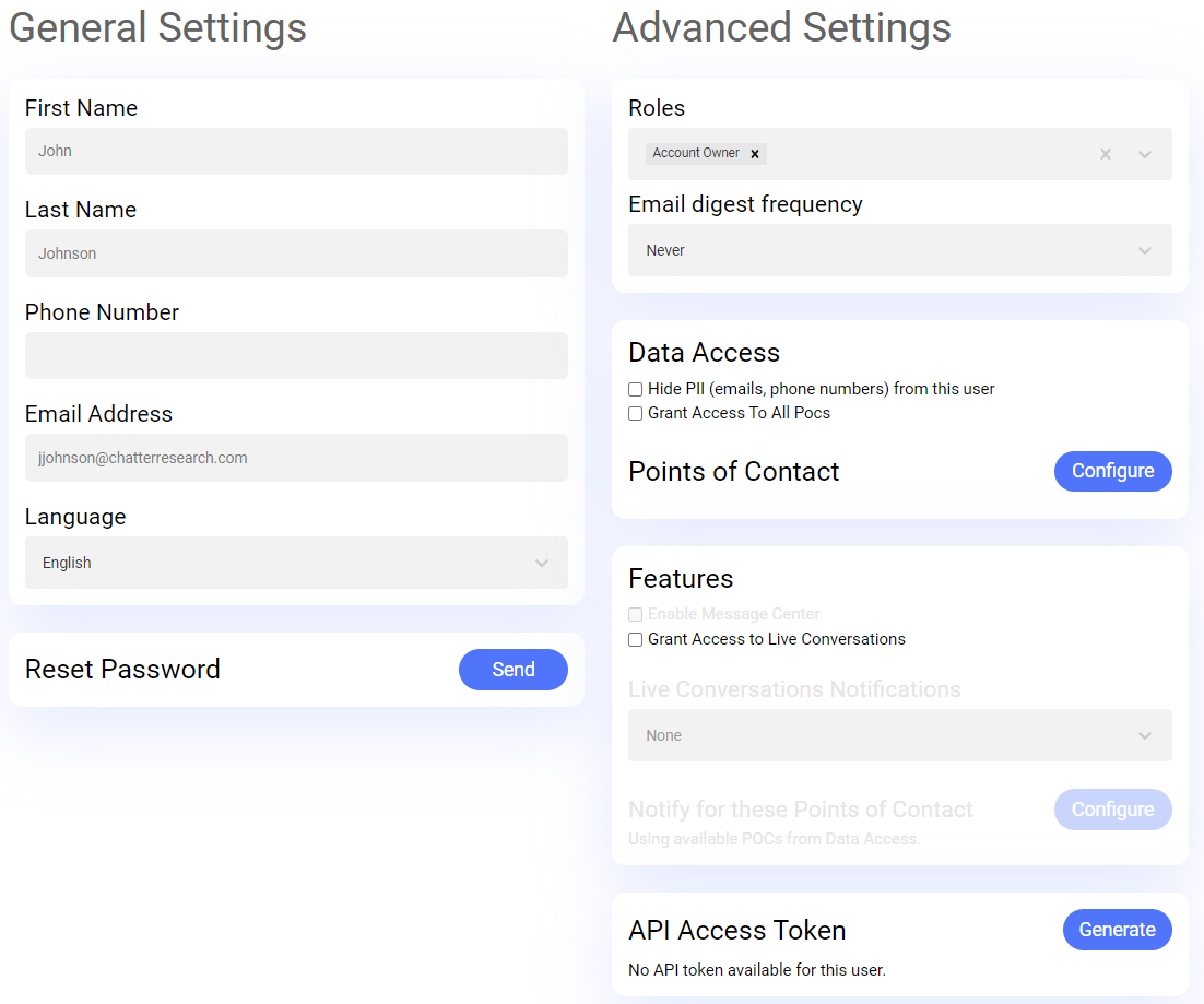 User Management Screenshot